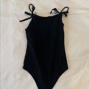 American eagle Black Bodysuit with Bow Straps